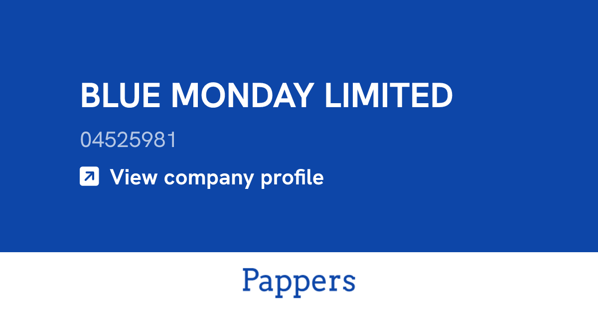 BLUE MONDAY LIMITED (04525981) : Turnover & managers