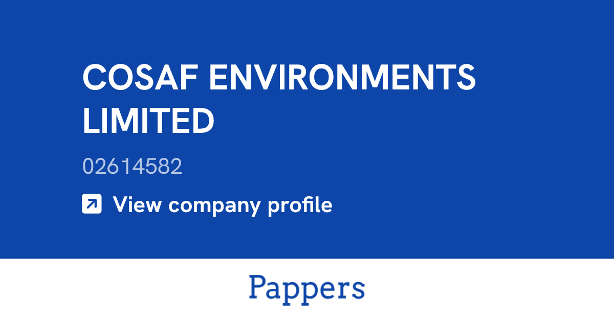 COSAF ENVIRONMENTS LIMITED (02614582) : Turnover & managers