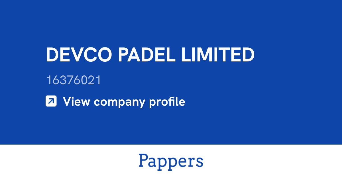 DEVCO PADEL LIMITED (16376021) : Turnover & managers