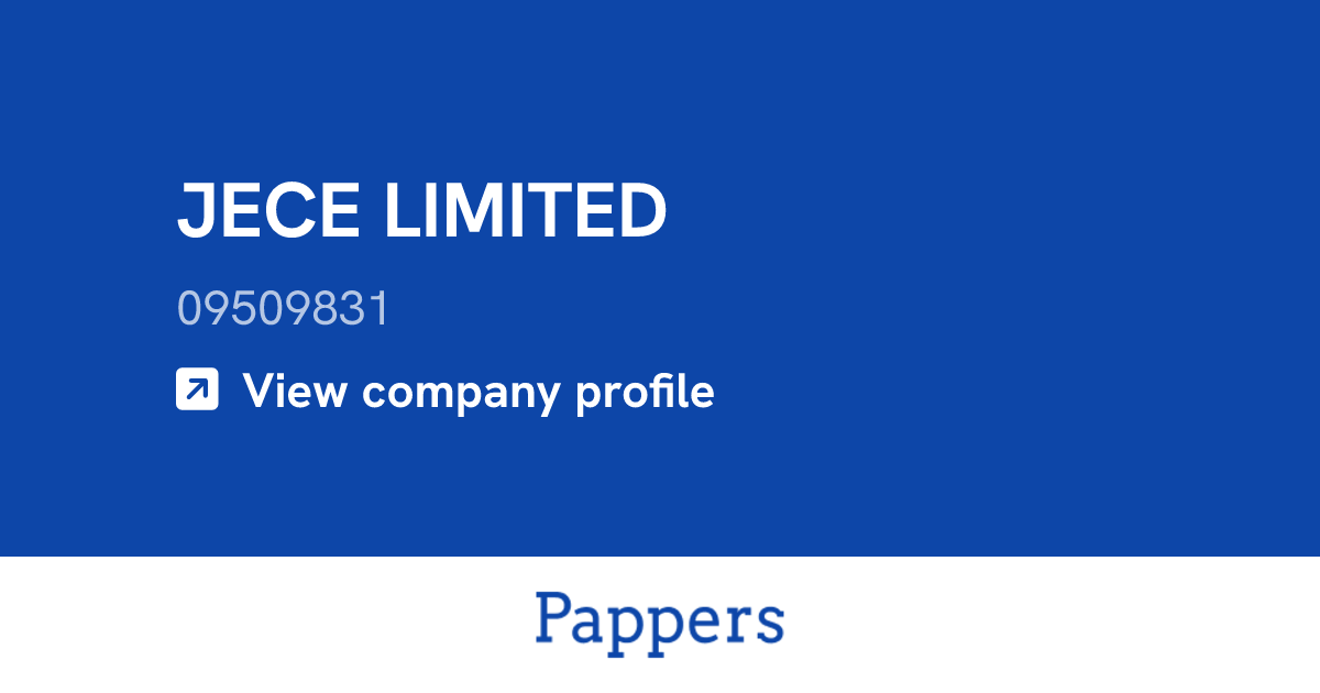 JECE LIMITED (09509831) : Turnover & managers