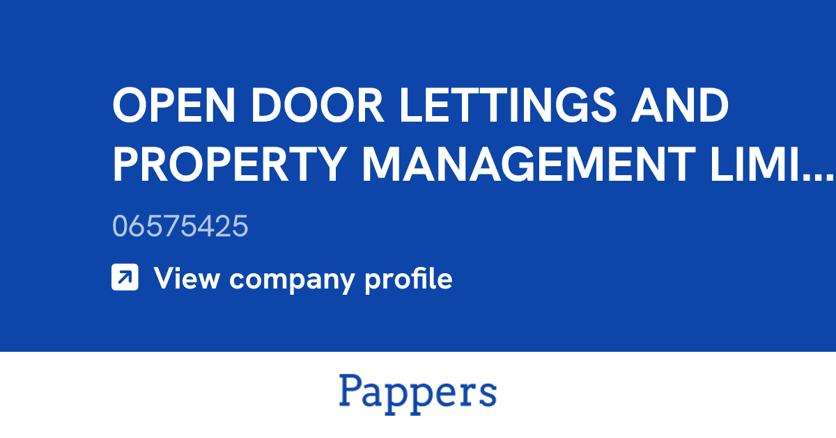 OPEN DOOR LETTINGS AND PROPERTY MANAGEMENT LIMITED (06575425 ...