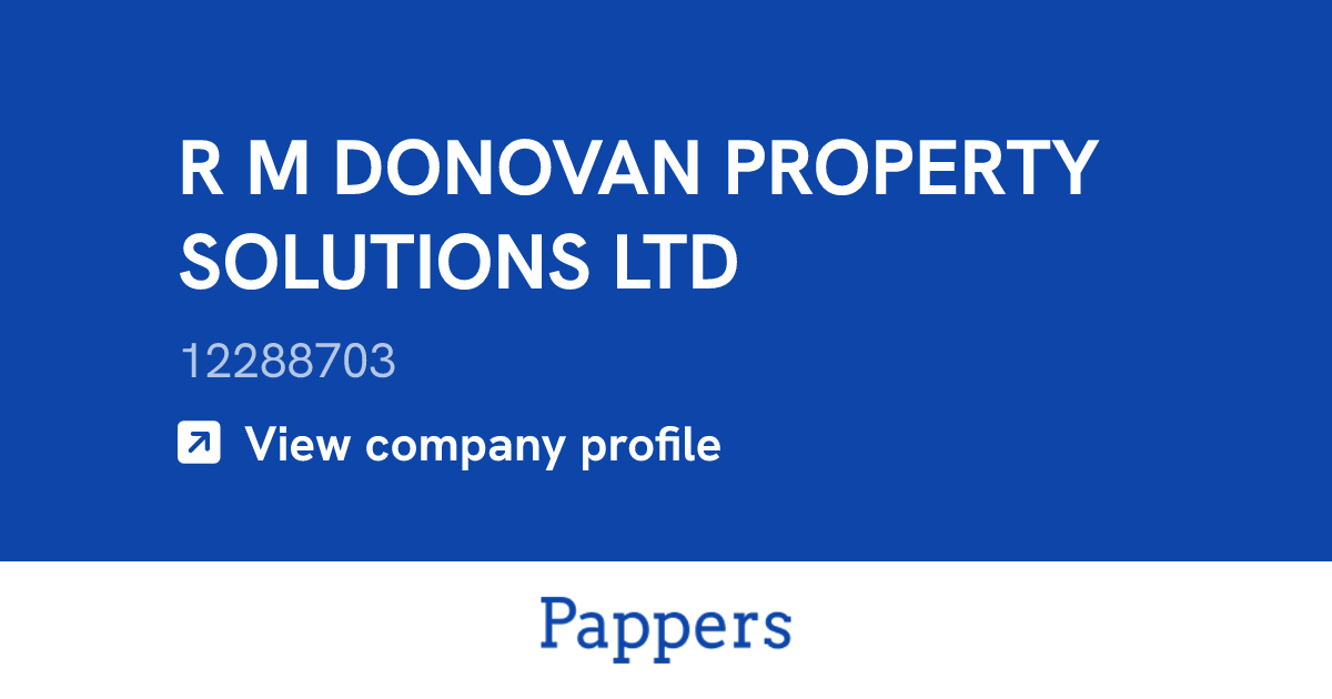R M DONOVAN PROPERTY SOLUTIONS LTD (12288703) : Turnover & managers