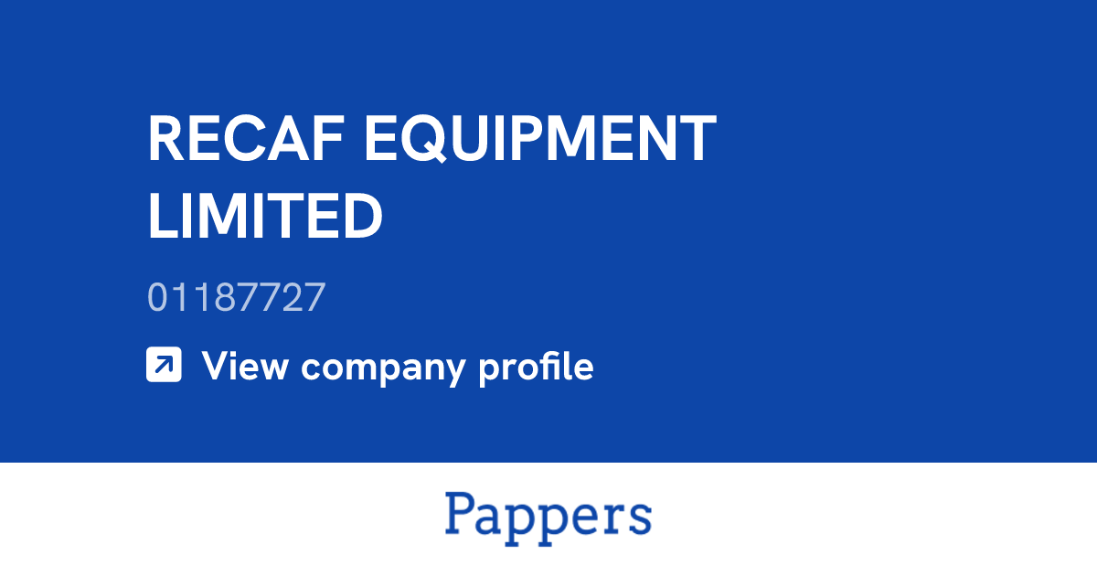 RECAF EQUIPMENT LIMITED (01187727) : Turnover & managers