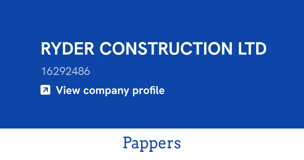 RYDER CONSTRUCTION LTD (16292486) : Turnover & managers