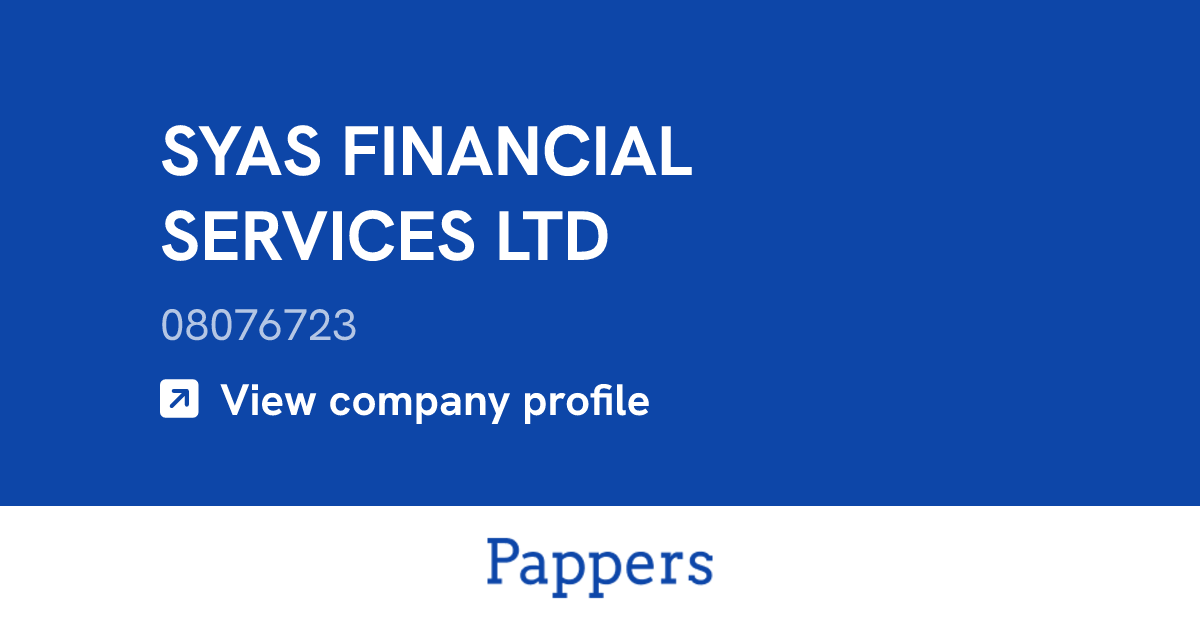 SYAS FINANCIAL SERVICES LTD (08076723) : Turnover & managers