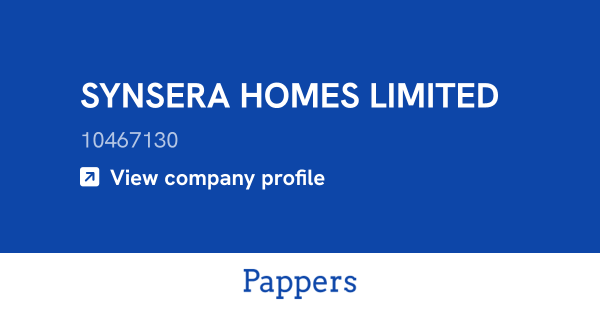 SYNSERA HOMES LIMITED (10467130) : Turnover & managers